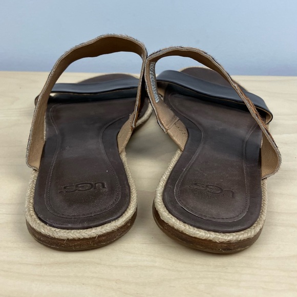 UGG Women’s Size 8.5 Amalia Slide Sandals Flats Leopard Animal Print Leather - Picture 7 of 10